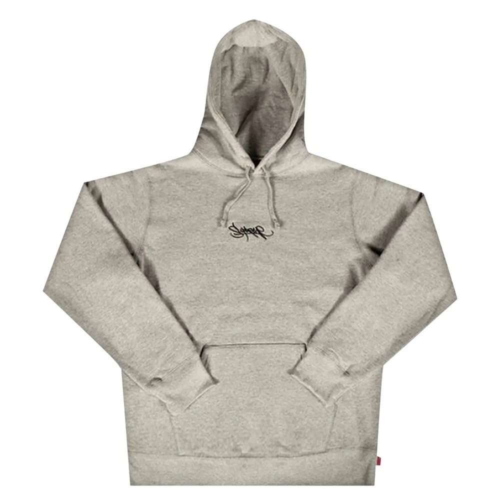 Supreme Tag Logo Hooded Sweatshirt 'Heather Grey'